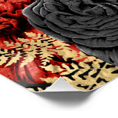 ゴシック風の赤と黒のフローラ結婚歓迎 ポスター (コーナー)