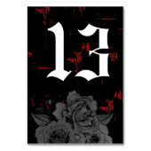 ゴシック風の黒い赤いテクスチグランジャ |黒いバラ テーブルナンバー (正面)