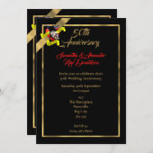 ゴシック風の50周年結婚記念日 招待状 (正面/裏面)