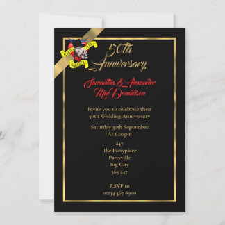 ゴシック風の50周年結婚記念日 招待状