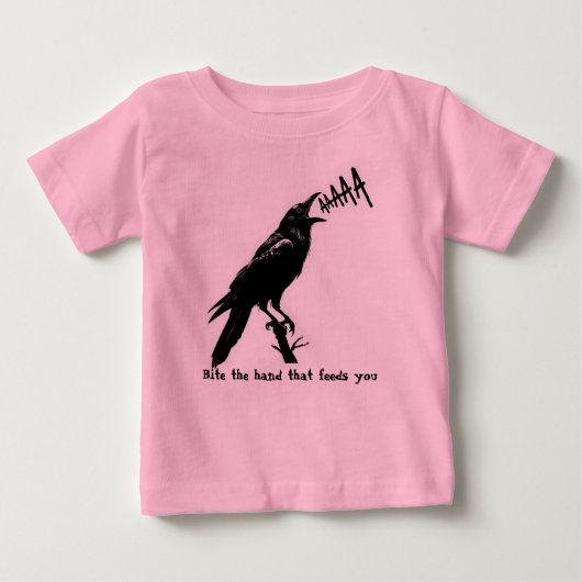 ゴシック風イラスト - 黒いカラス ベビーTシャツ (正面)