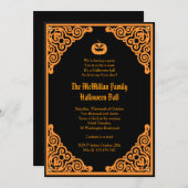 ゴシック風ハロウィーンボールの衣装パーティの招待状 招待状 (正面/裏面)