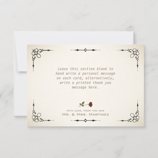 ゴシック風ブラックレース血レッドローズ サンキューカード (裏面)