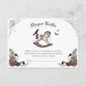 ゴシック風ベビーシャワーおむつラッフルピンクとブラック エンクロージャーカード (正面)