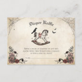 ゴシック風ベビーシャワーおむつラッフル囲いカード エンクロージャーカード (正面)