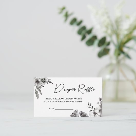 ゴシック風ベビーシャワーおむつラッフル エンクロージャーカード (スタンド正面)