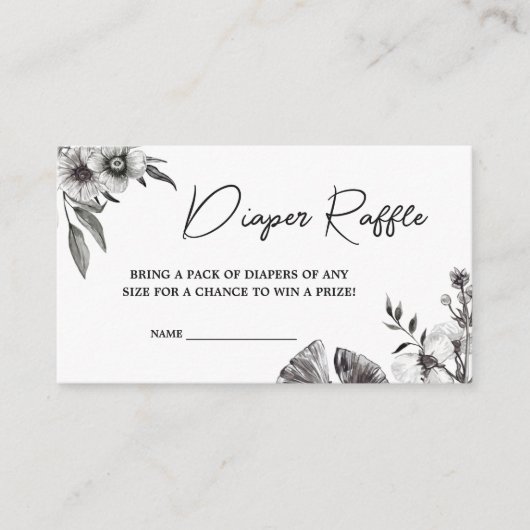 ゴシック風ベビーシャワーおむつラッフル エンクロージャーカード (正面)