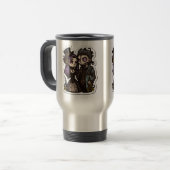 ゴシック風刺漫画カップルのシール美術旅行/通勤者 トラベルマグ (正面左)