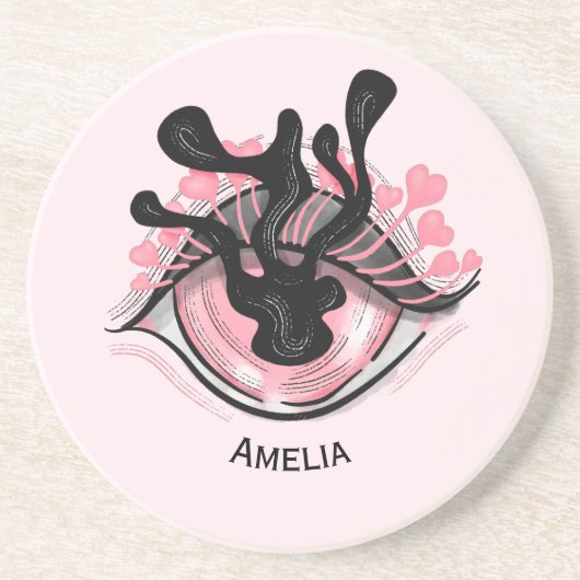 ゴシック風変わりピンクアイクリエストホラーマジカルウィッチ コースター (正面)