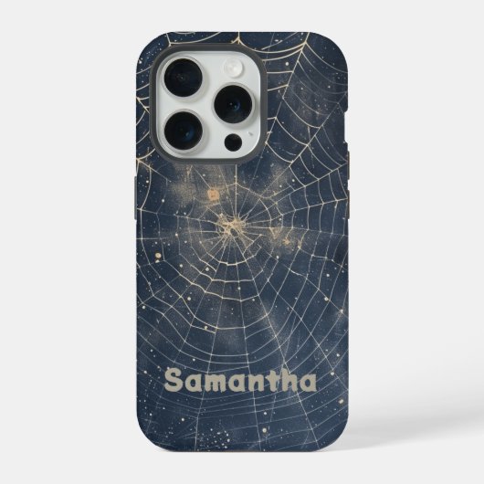 ゴシック風星空の天体クモの巣 iPhoneケース (裏面)