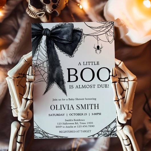 ゴシック風 リトル ブー ベイビー シャワーの招待状 招待状