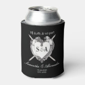 ゴシック骨格スカルハートブラック結婚ズ 缶クーラー (缶正面)