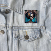 ゴシック骨格スカル女性ゴシック 缶バッジ (インサイチュ)