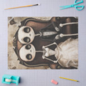 ゴシック骨格結婚のハロウィーンデコップ 薄葉紙 (クラフト)