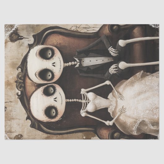 ゴシック骨格結婚のハロウィーンデコップ 薄葉紙 (正面)