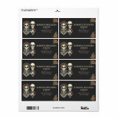 ゴシック骨格結婚カップル ラベル (フルシート)