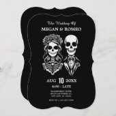 ゴシック骨格結婚カップル 招待状 (正面/裏面)