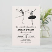 ゴシック骨格結婚カップル 招待状 (スタンド正面)