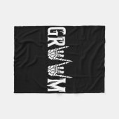 ゴシック骨格結婚新郎たった今結婚しました不気味 フリースブランケット (正面(横))