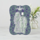 ゴシック骸骨の新婦と新郎のカップル 招待状 (スタンド正面)