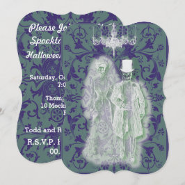 ゴシック骸骨の新婦と新郎のカップル 招待状