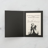 ゴシック骸骨カップル ダークロマンティック バレンタイン シーズンカード (内部)