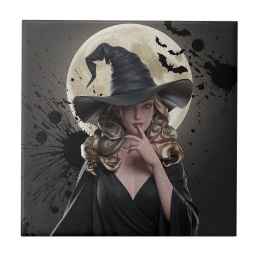 ゴシック魔女ハロウィーンコースター タイル (正面)