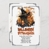 ゴシック魔女ブーツ ハロウィン 招待状 (正面/裏面)