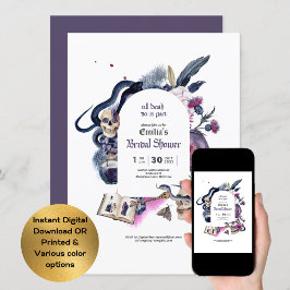 ゴシック魔法ハロウィーンウィッチブライダルシャワー 招待状