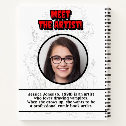 ゴシック10代のガールあなたのアートワーク名フォトスケッチ ノートブック (裏面)