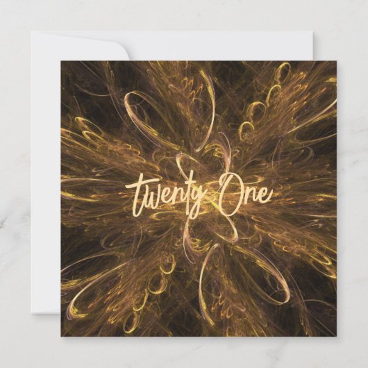 ゴシック21歳の誕生日パーティー風船ライトインビタット 招待状 (裏面)