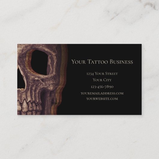 ゴシック3スカルセピアブラウンブラックマカブル 名刺 (裏面)