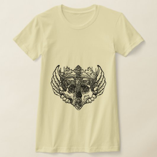 ゴシック、オルタナティブスタイルのドクロと十字架のTシャツ Tシャツ (レイダウン)