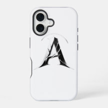 ゴシック クラックイニシャルA ケース - ダーク ミニマル