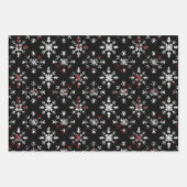 ゴシック・クリスマスの雪の結晶 ラッピングペーパーシート (正面2)
