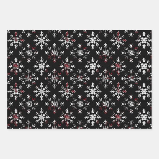 ゴシック・クリスマスの雪の結晶 ラッピングペーパーシート (正面)