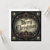 ゴシック クリスマスカード カード (正面/裏面インサイチュ)