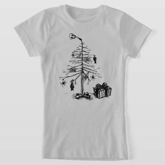 ゴシック・クリスマスツリー Tシャツ (レイダウン)