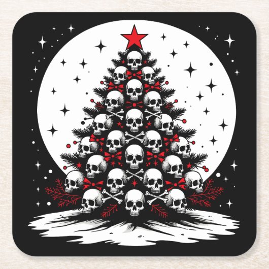 ゴシック・クリスマスツリーI スクエアペーパーコースター (正面)