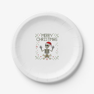 ゴシック・クリスマス・あばた・スカル・ロック・クリスマスTシャツ ペーパープレート