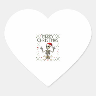ゴシック・クリスマス・ビューティフル・スカル・ロックTシャツ ハートシール
