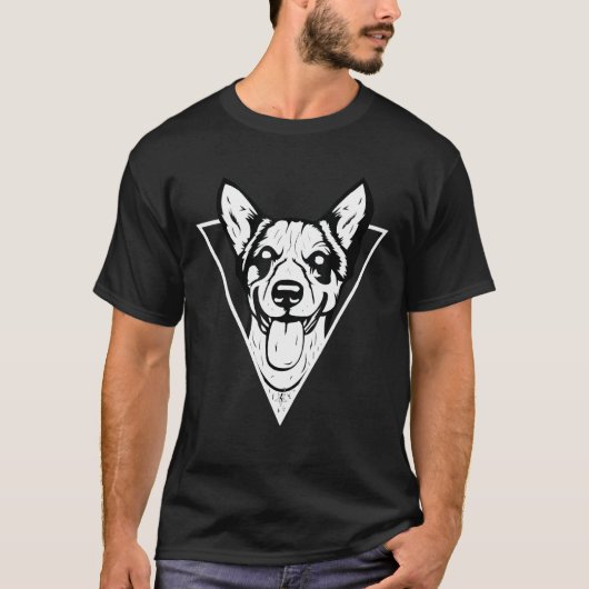 ゴシック・コーギー ヘヴィメタルハロウィン Tシャツ (正面)