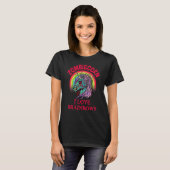 ゴシック・ゴス系ユニコーンのゾンビ "ブレインボウズ" Tシャツ (正面フル)