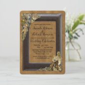 ゴシック – スエード結婚のスチームパンク 招待状 (スタンド正面)