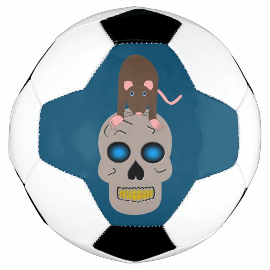 ゴシック スカルとハロウィンのネズミ サッカーボール (正面)