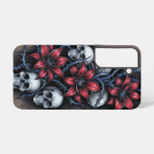 ゴシック・スカルと赤い花 SAMSUNG GALAXYケース (裏面横)
