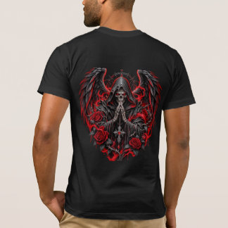 ゴシック スカルクロスウィング グラフィックTシャツ | ダークグレー Tシャツ
