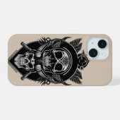 ゴシック・スカルデザイン iPhone 15ケース (裏面横)