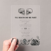 ゴシック・スカル結婚式の詳細 アクリル招待状 (インサイチュ (ポータブル))