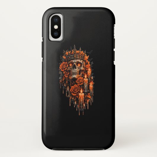ゴシック スカル クラウン ハロウィン ダーク ローズ スプーキー デザイン Case-Mate iPhoneケース (裏面)